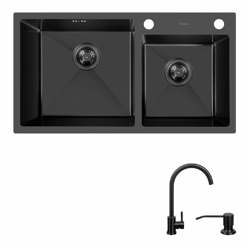 Кухонная мойка Fabiano 78x43 Black Left