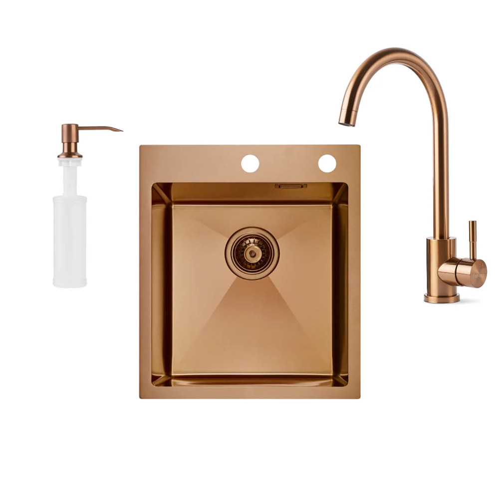 Кухонная мойка Fabiano Nano PVD 43x50 Bronze