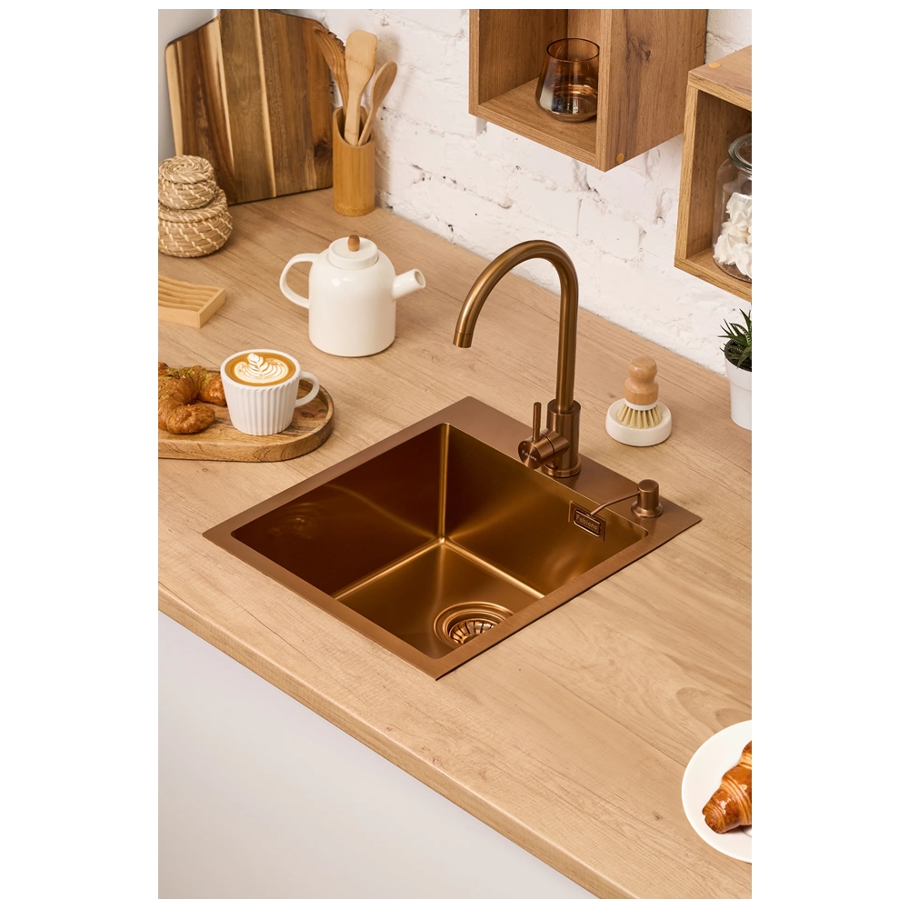 Кухонная мойка Fabiano Nano PVD 43x50 Bronze