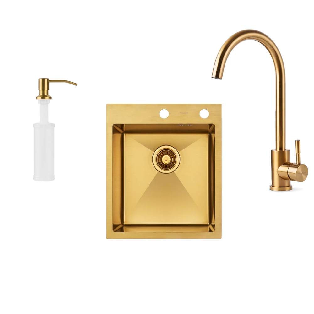 Кухонная мойка Fabiano Nano PVD 43x50 Gold