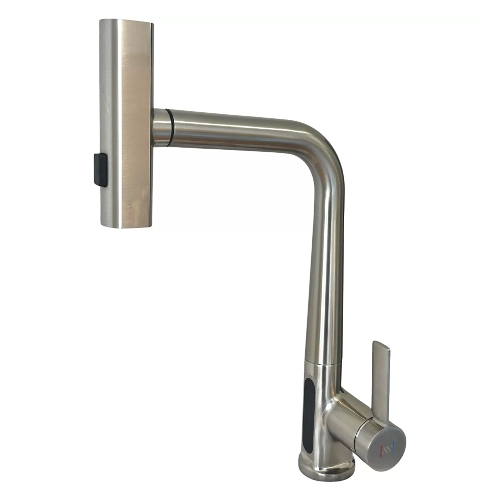 Вытяжной смеситель с дисплеем AV profi Brushed Nickel 3428