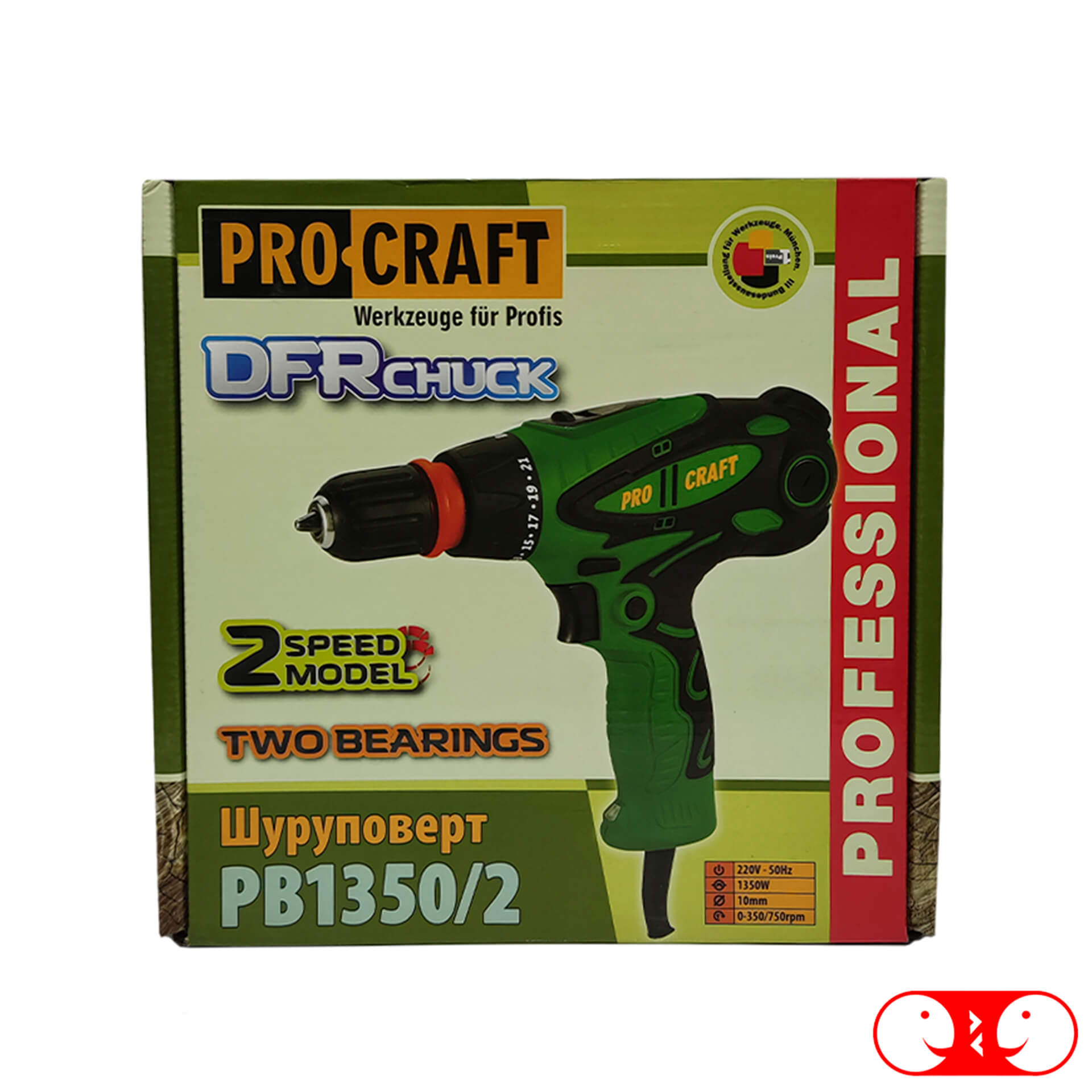 Шуруповерт сетевой Procraft PB1350/2DFR