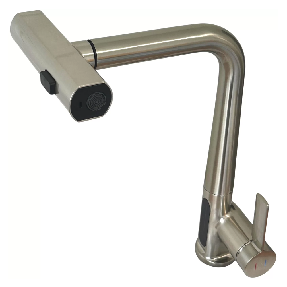 Вытяжной смеситель с дисплеем AV profi Brushed Nickel 3428