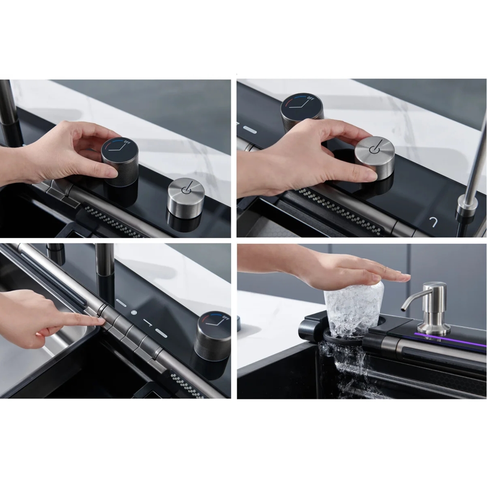 Многофункциональная кухонная мойка Zerix ZH7546-SET-04 Nano Black