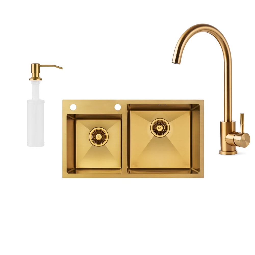 Кухонная мойка Fabiano 78x43 Gold Right