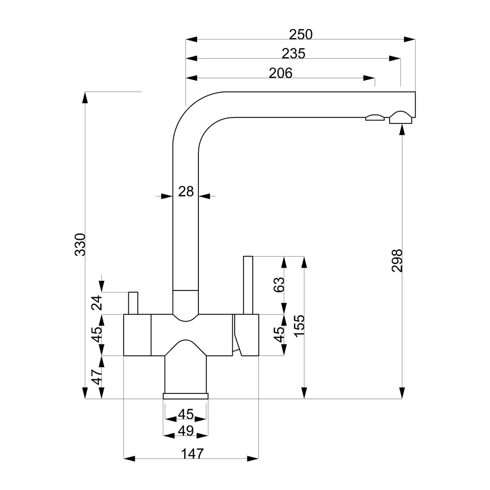Кухонный смеситель Zerix 419 Inox