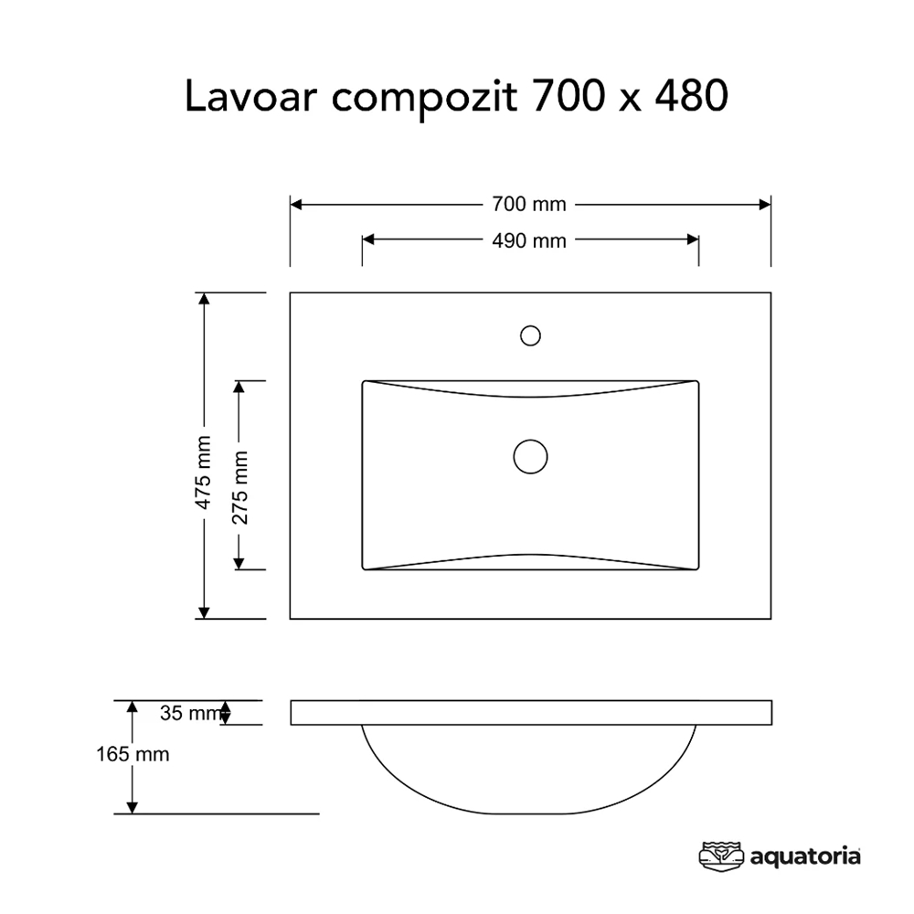 Умывальник Montebella 700х480 mm Panda