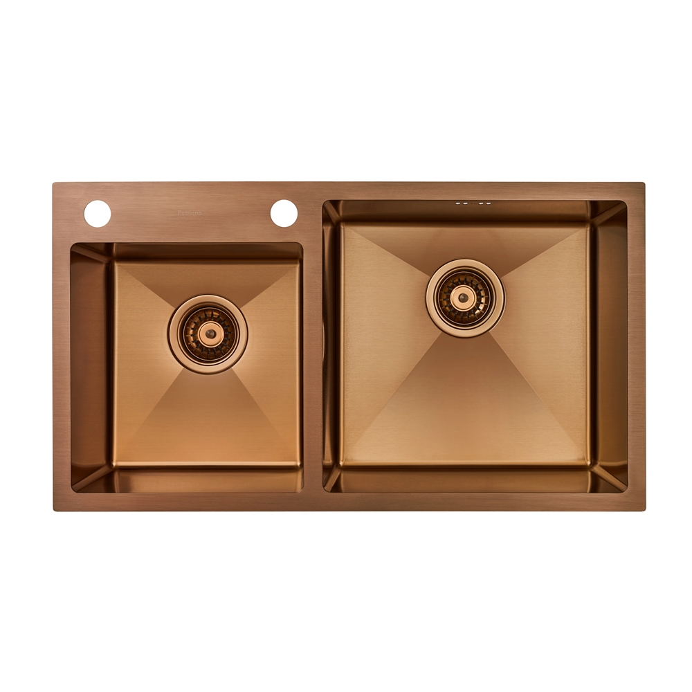 Кухонная мойка Fabiano 78x43 Nano PVD Bronze Right