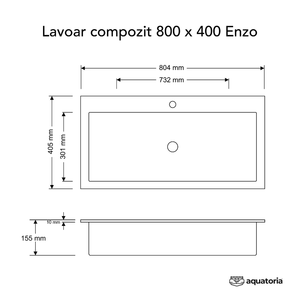 Умывальник Montebella Enzo 800x400 mm Panda