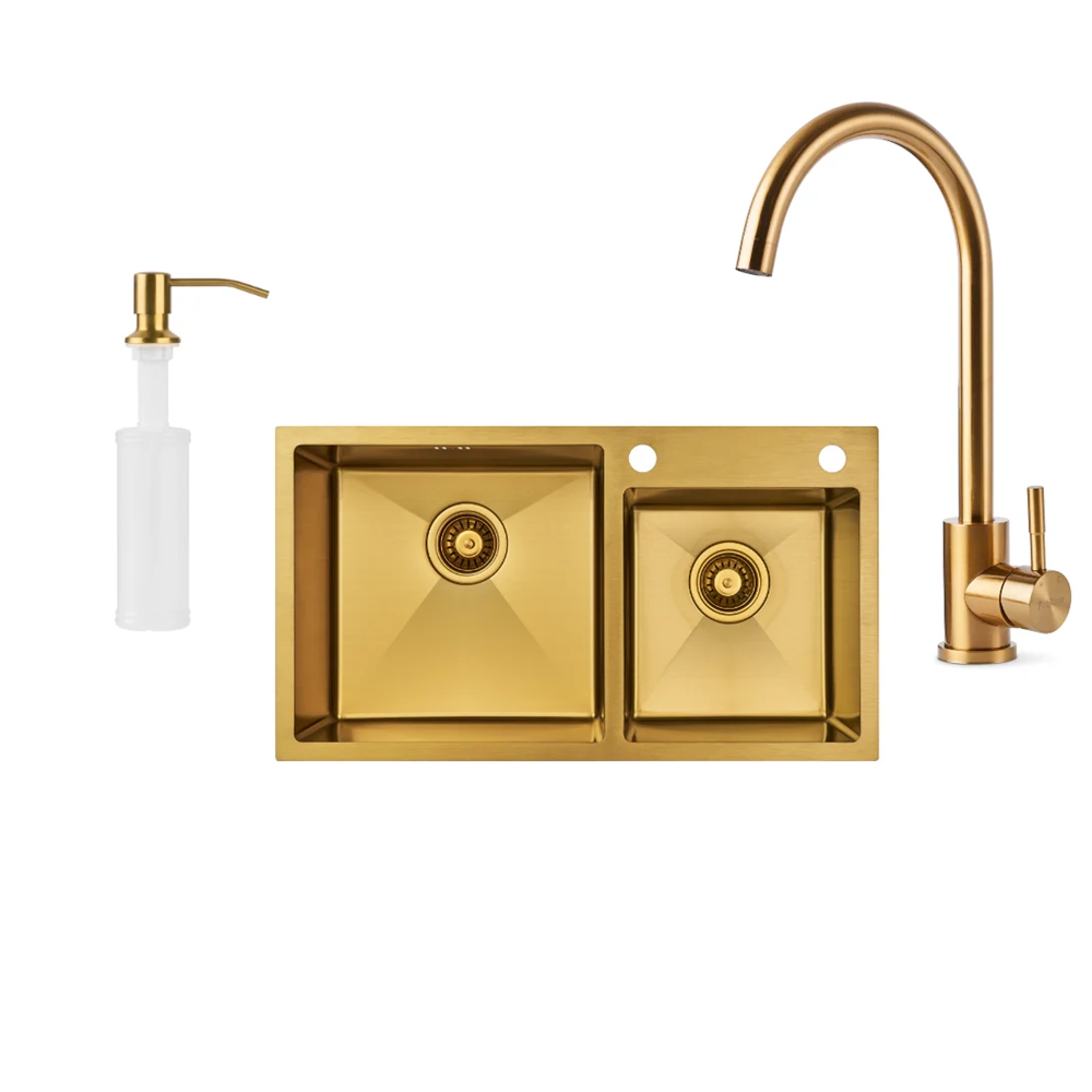 Кухонная мойка Fabiano 78x43 Gold Left