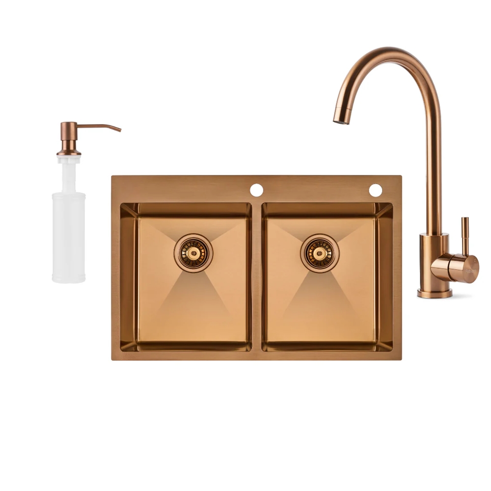 Кухонная мойка Fabiano 78x50 Nano PVD Bronze