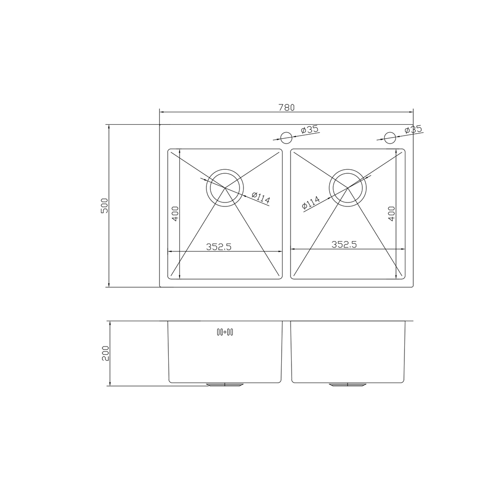 Кухонная мойка Fabiano 78x50 Nano PVD Bronze