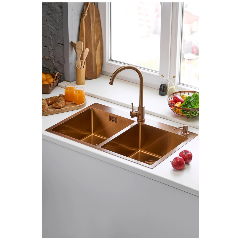 Кухонная мойка Fabiano 78x50 Nano PVD Bronze