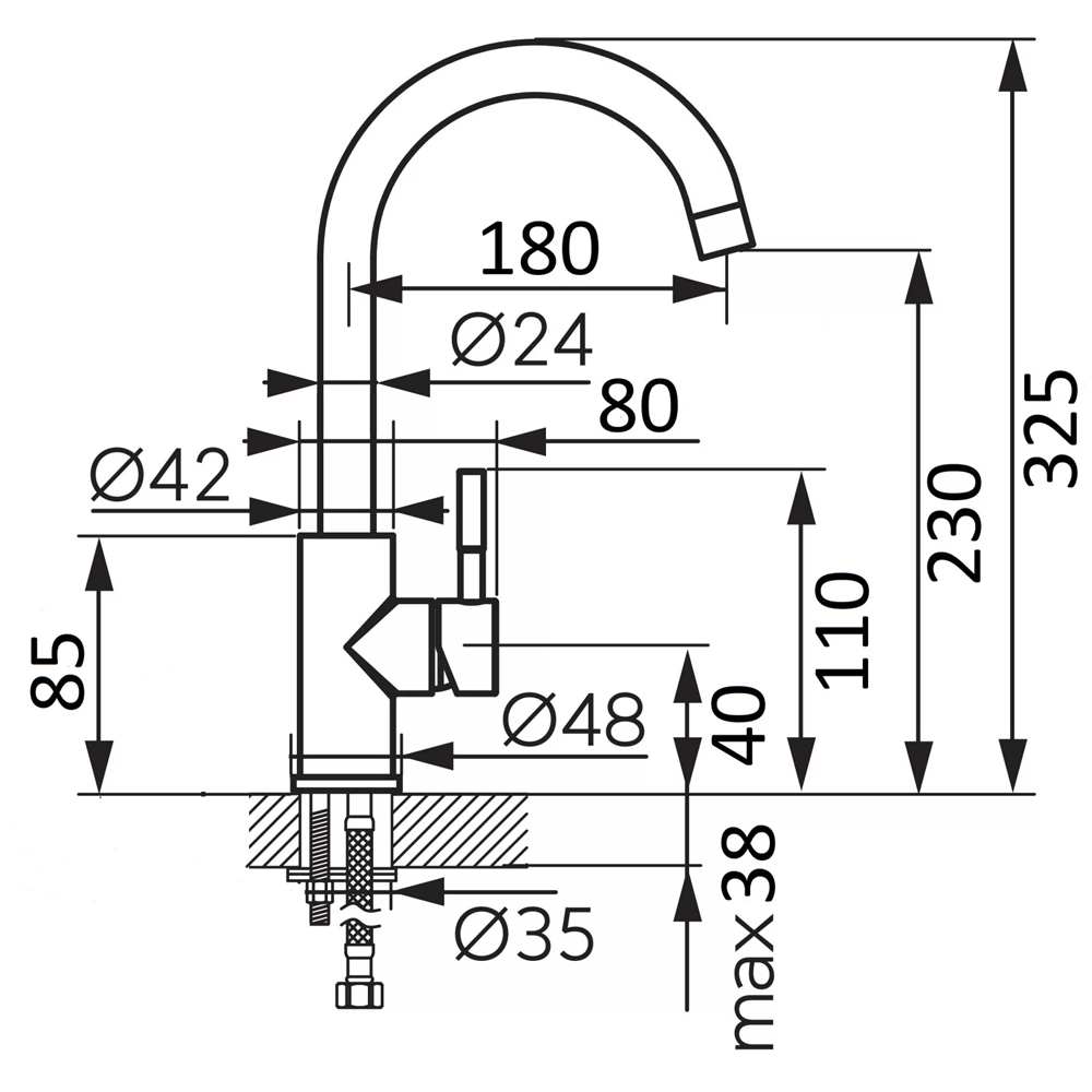 Кухонный смеситель Zerix 890 Inox