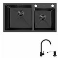 Кухонная мойка Fabiano 78x43 Black Left