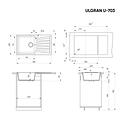 Кухонная мойка ULGRAN U-703 Темно-Серый