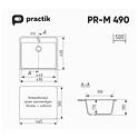 Кухонная мойка Practik PR-М 490 Серый