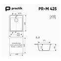 Кухонная мойка Practik PR-М 425 Серый