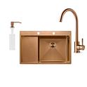 Кухонная мойка Fabiano 78x51 Nano PVD Bronze Right