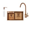 Кухонная мойка Fabiano 78x43 Nano PVD Bronze Right