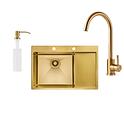 Кухонная мойка Fabiano 78x51 Nano PVD Gold Left
