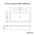 Умывальник Montebella Enzo 800x400 mm Pantera