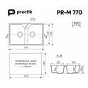 Кухонная мойка Practik PR-М 770 Серый