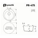 Кухонная мойка Practik PR-М 475 Черный