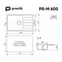 Кухонная мойка Practik PR-М 600 Черный