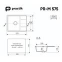 Кухонная мойка Practik PR-М 575 Серый